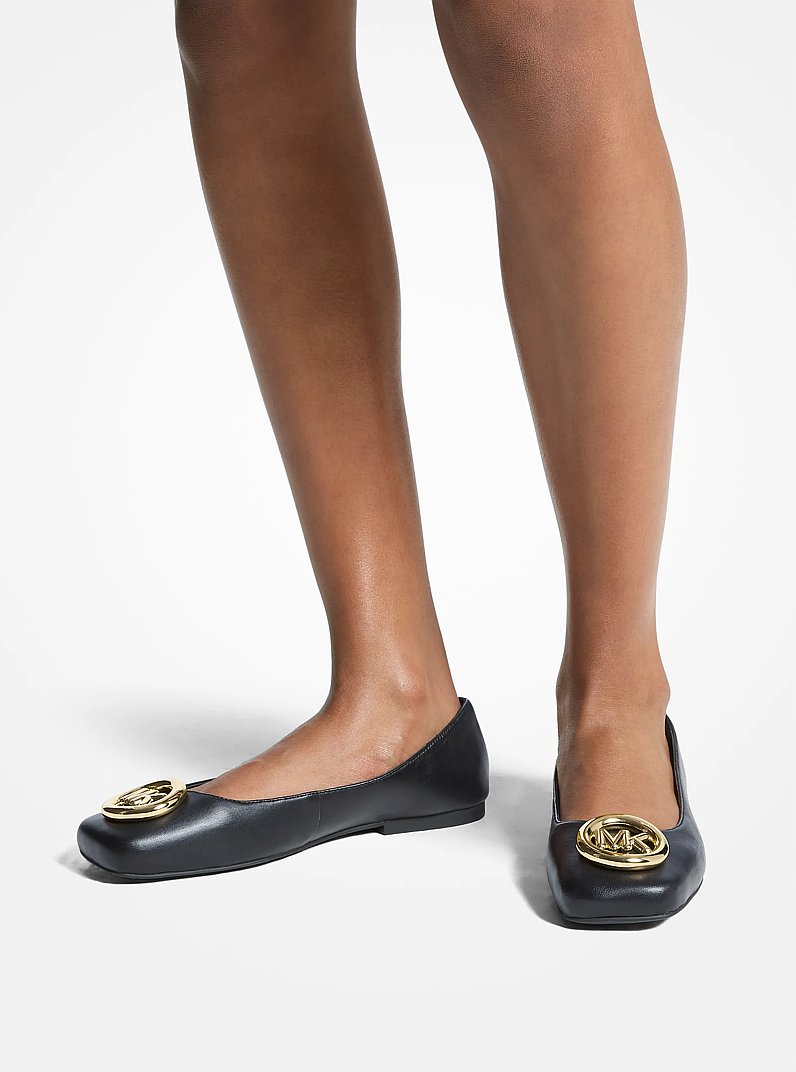 Milan Leather Ballet Flat in BLACK | Michael Kors