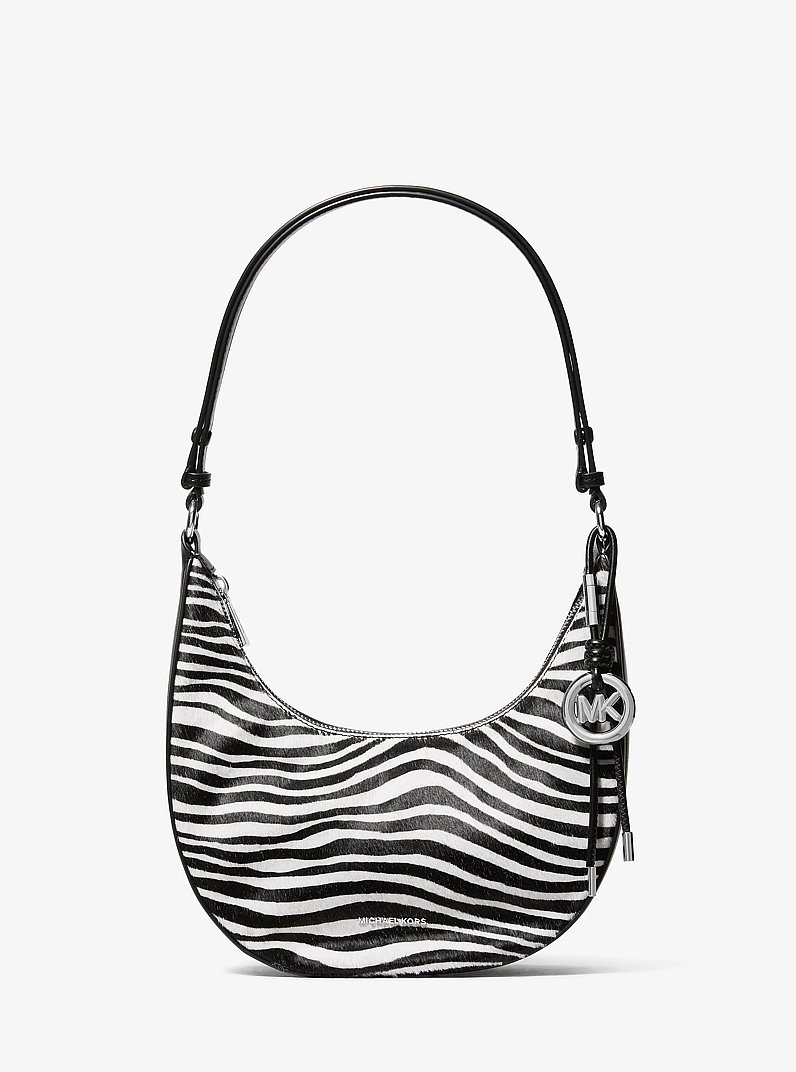 Bolso pochette Nolita peque&ntilde;o convertible de pelo de becerro con estampado de cebra in NEGRO COMBINADO | Michael Kors