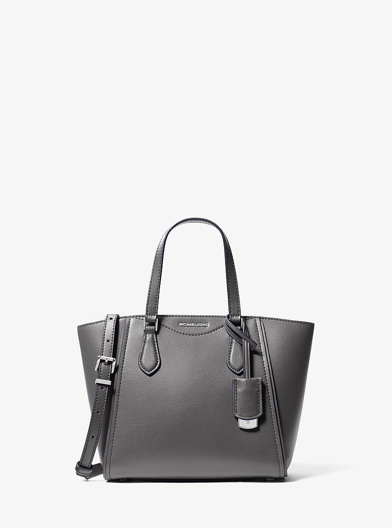 Taryn Small Leather Convertible Crossbody Bag in SLATE | Michael Kors