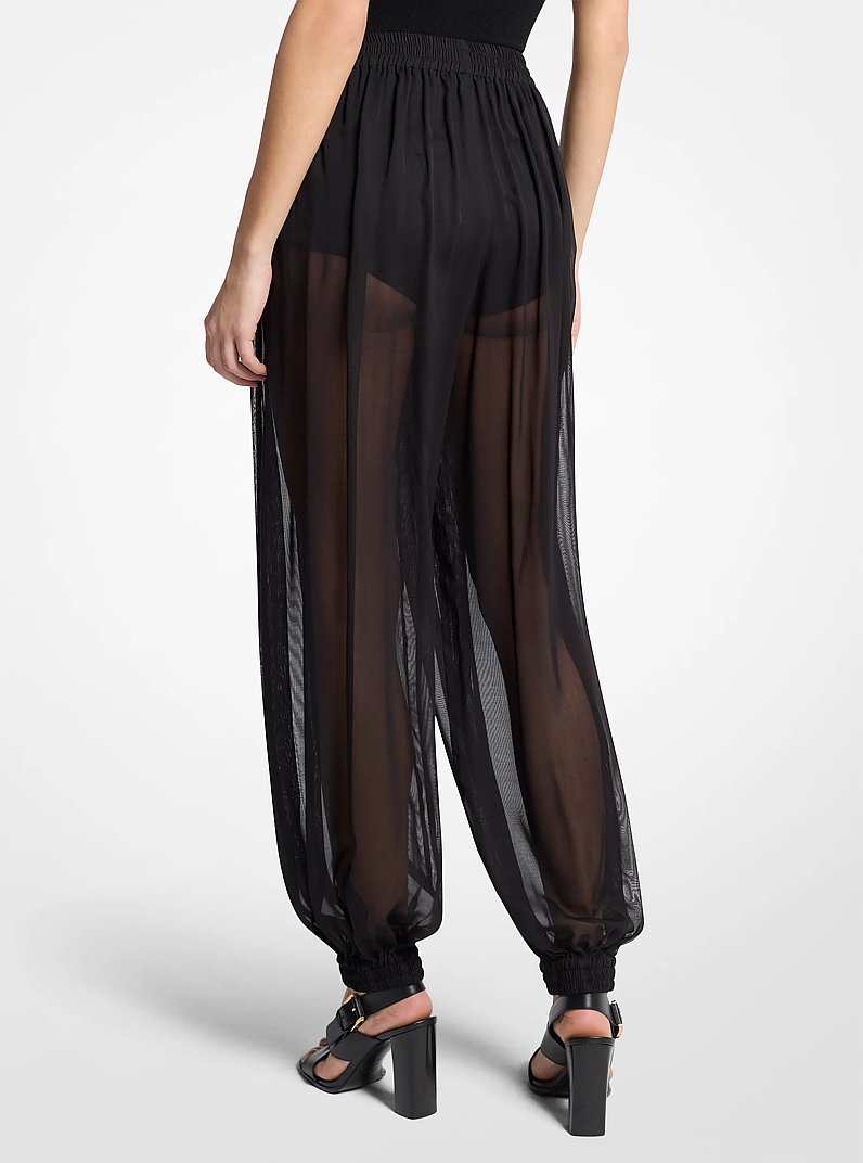 Silk Voile Sarouel Pants in BLACK | Michael Kors