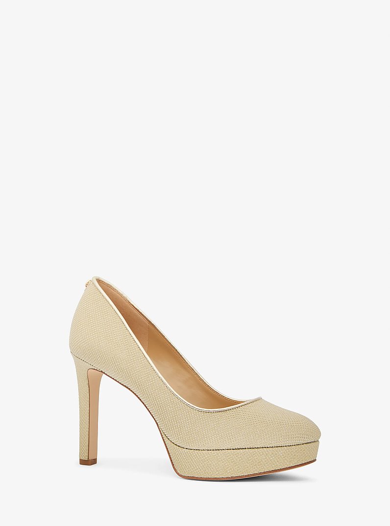 Plateau-Pumps Chantal aus glitzerndem Mesh im Kettendesign