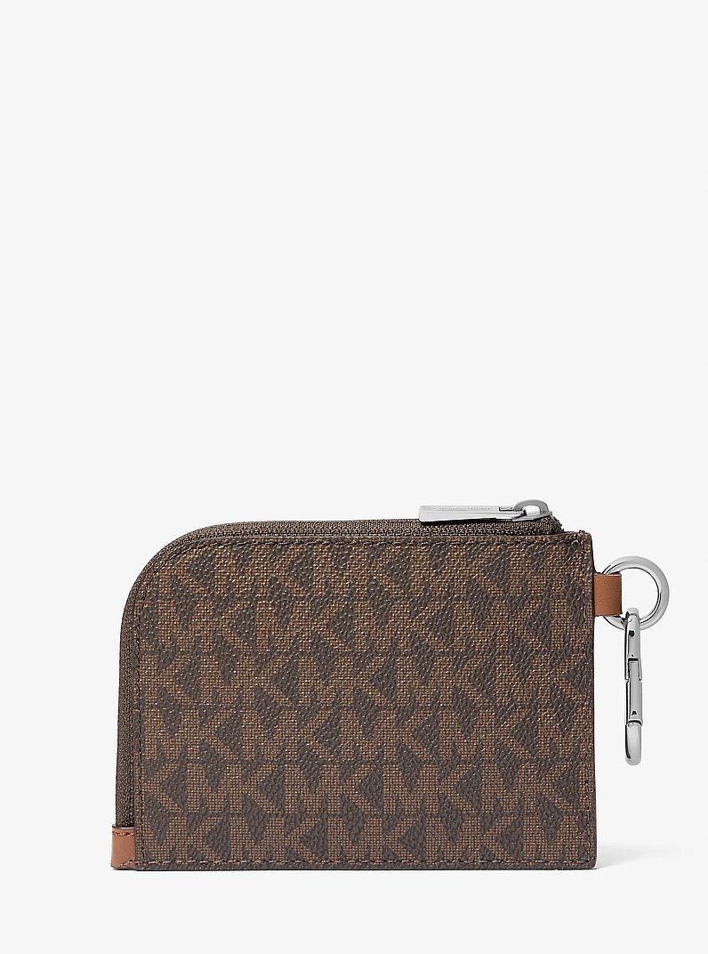 Hudson Signature Logo Zip Pouch in BROWN/LUGGAGE | Michael Kors