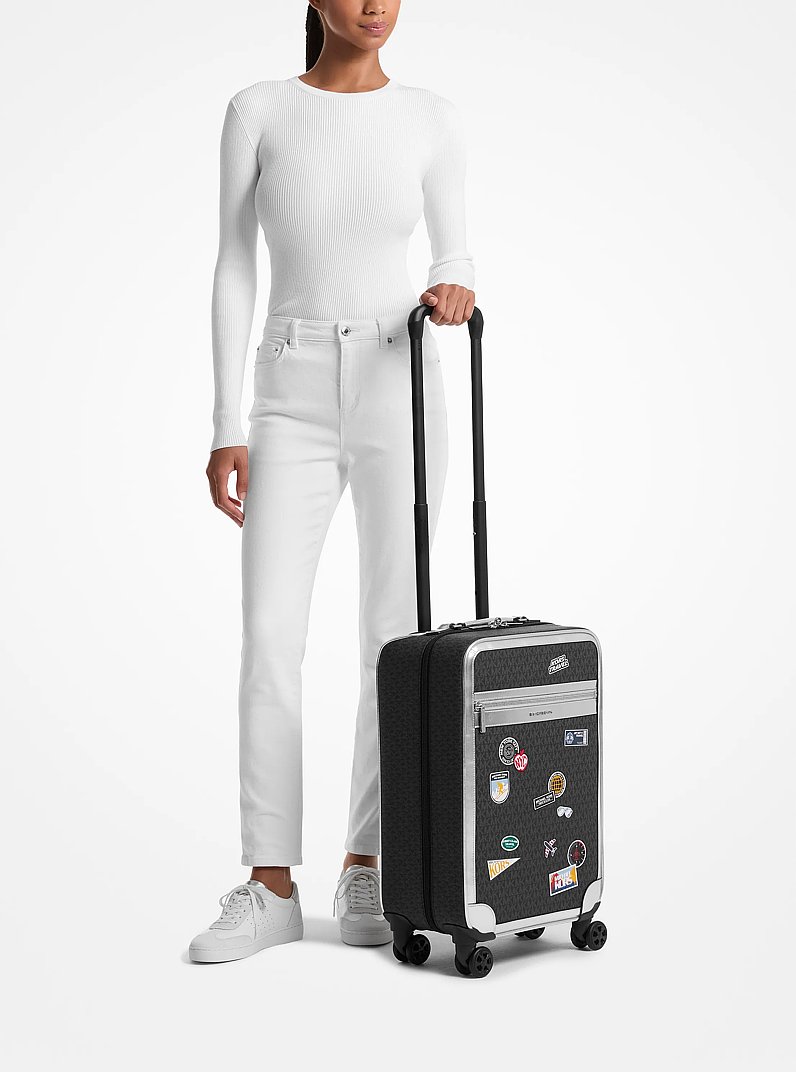 MICHAEL KORS ブラック キャリーケース Small Embellished Signature Logo Suitcase in BLACK - Sale
