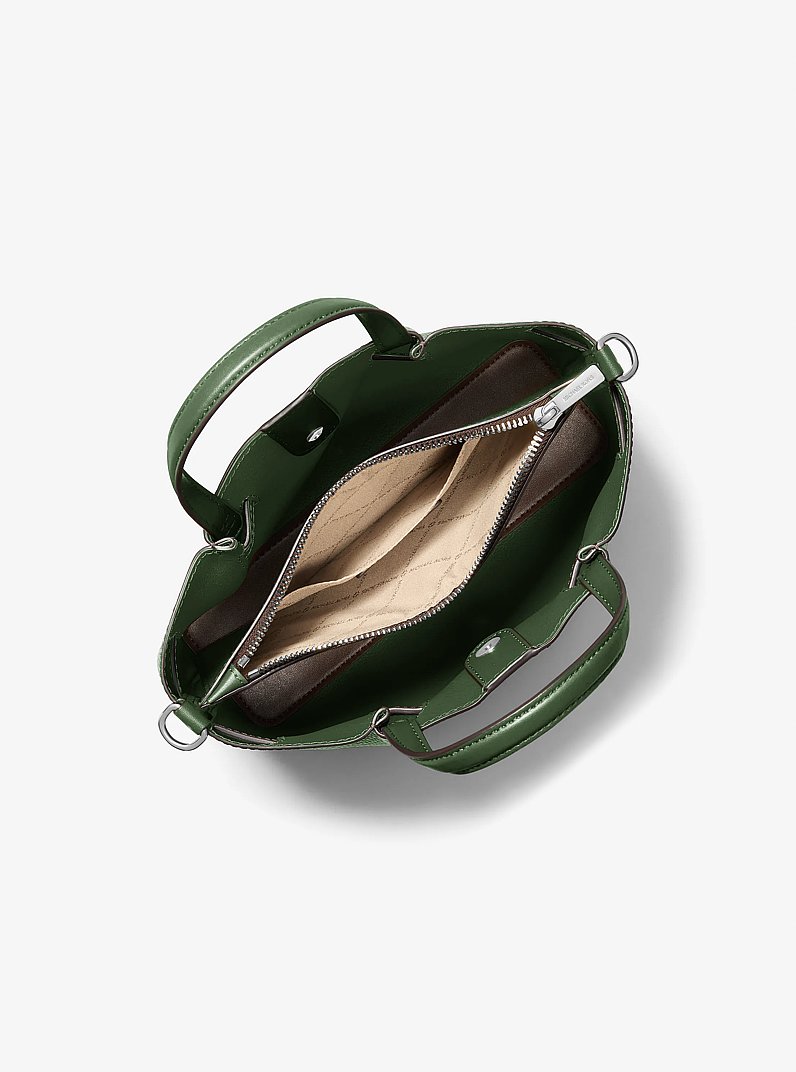 Petit sac &agrave; main Carson en cuir grain&eacute; in VERT AMAZONE | Michael Kors