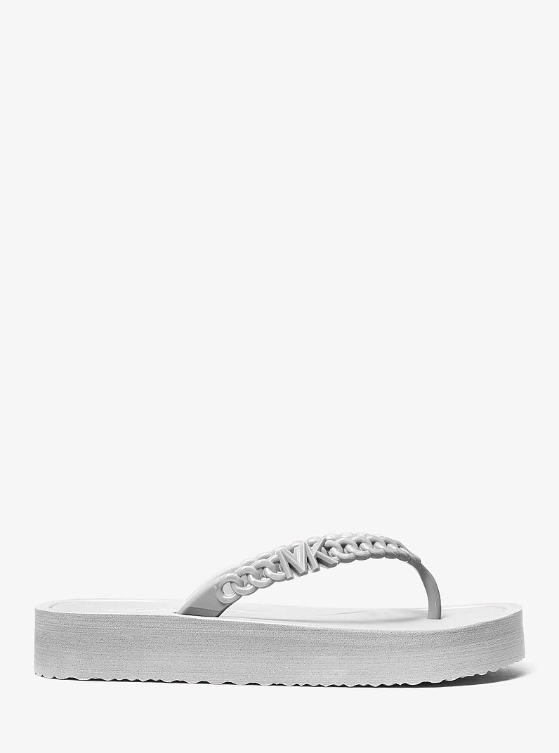 Zaza Platform Flip Flop in SILVER | Michael Kors