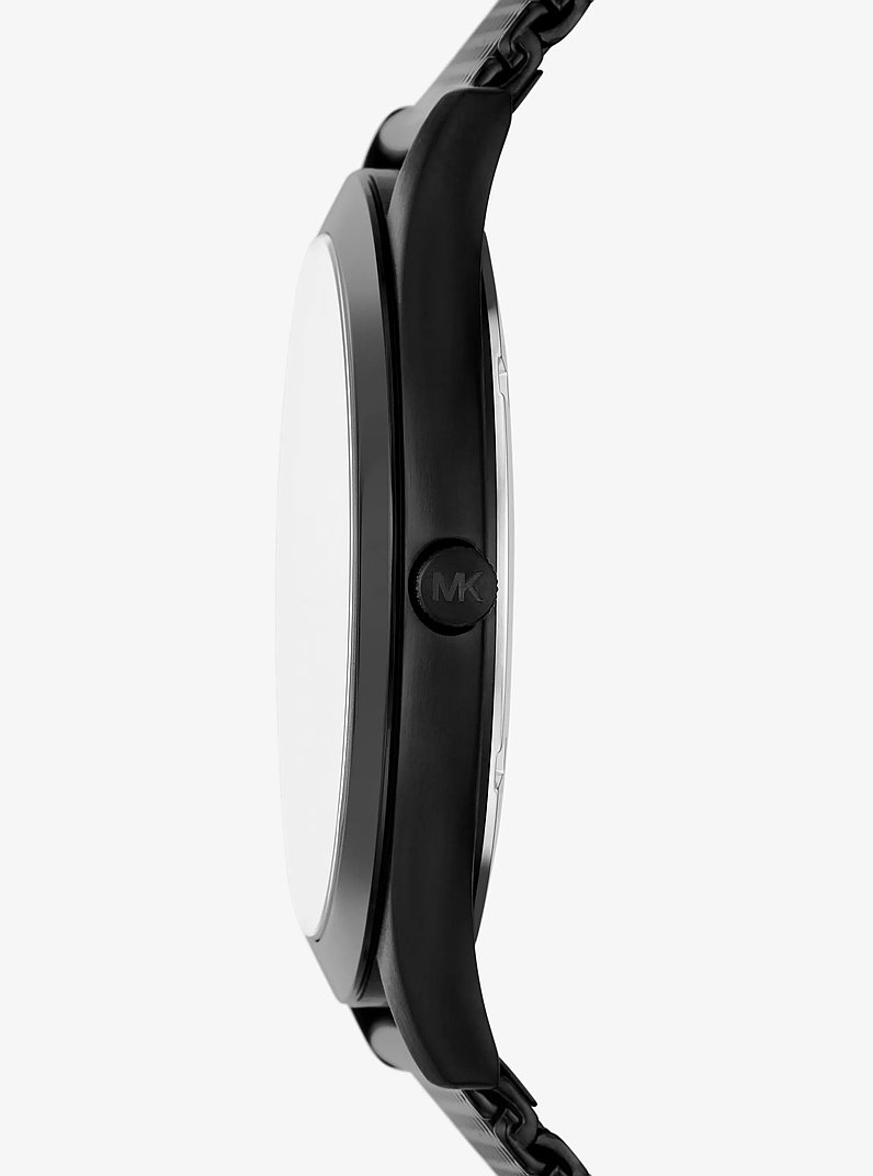 Oversized Slim Runway Black-Tone Watch and Card Case Gift Set in BLACK | Michael Kors