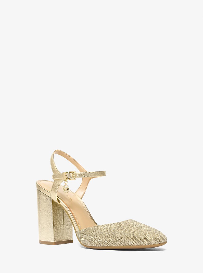 Alexa Flex Glitter Chain Mesh and Metallic Pump in PALE GOLD | Michael Kors