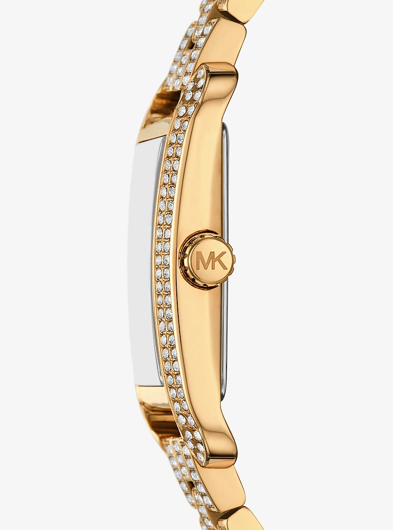 Monroe Pav&eacute; Gold-Tone Watch in GOLD | Michael Kors