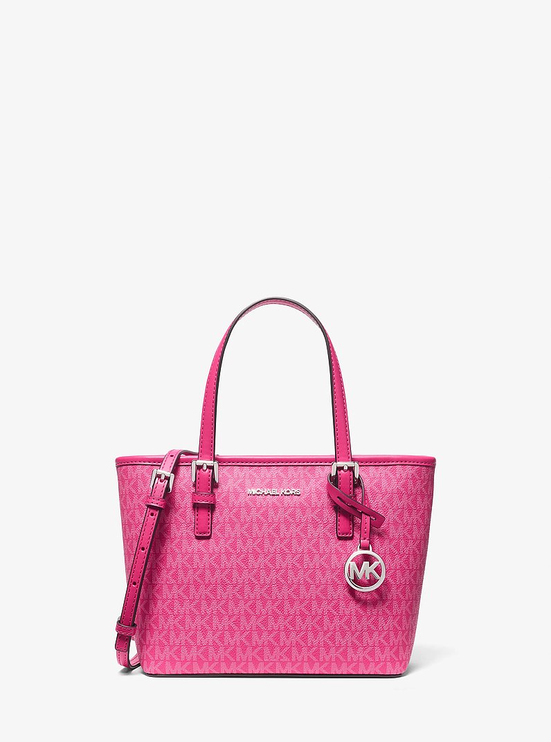 MICHEAL KORSバッグ Jet Set Travel Extra-Small Logo Top-Zip Tote Bag in DRAGONFRUIT