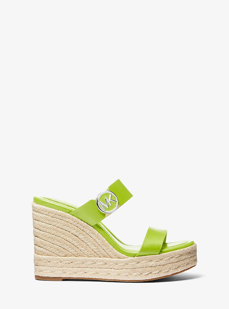 Lucinda Leather Wedge Sandal in PEAR | Michael Kors