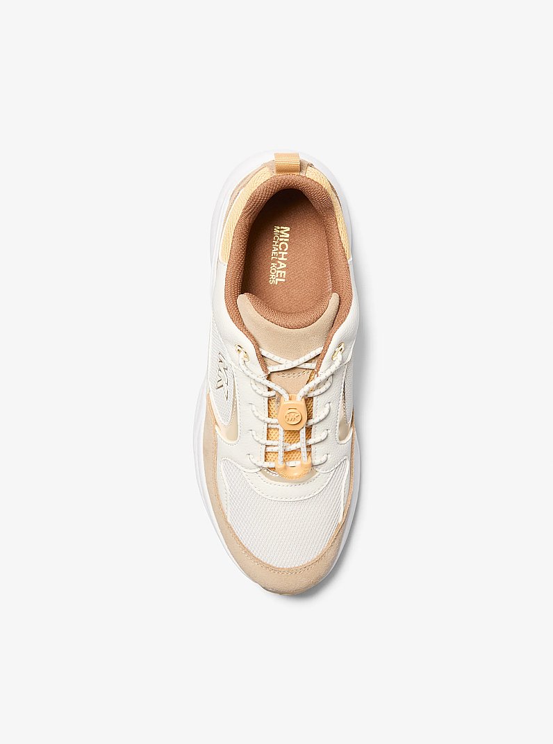 Jett Mixed-Media Trainer in HONEYWHEAT | Michael Kors