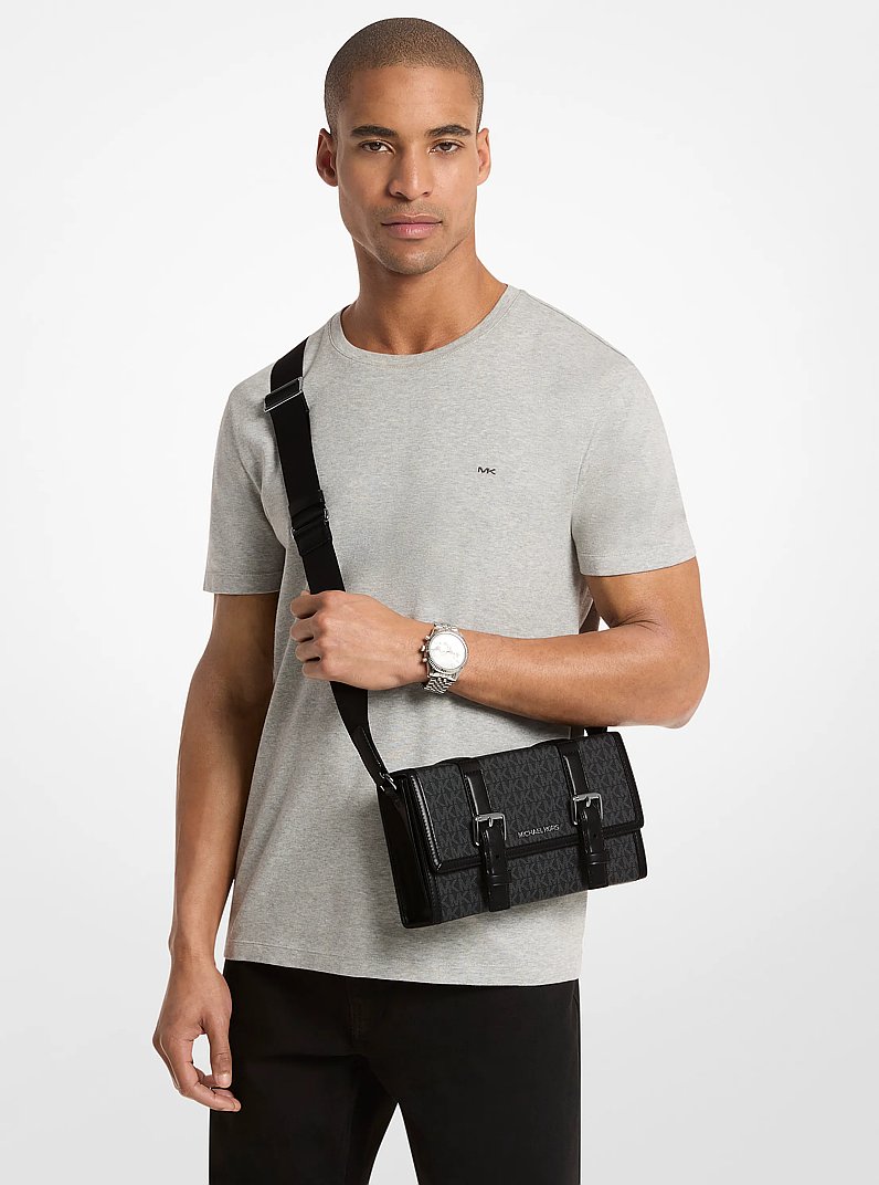 Cooper Signature Logo Trunk Crossbody Bag in BLACK | Michael Kors