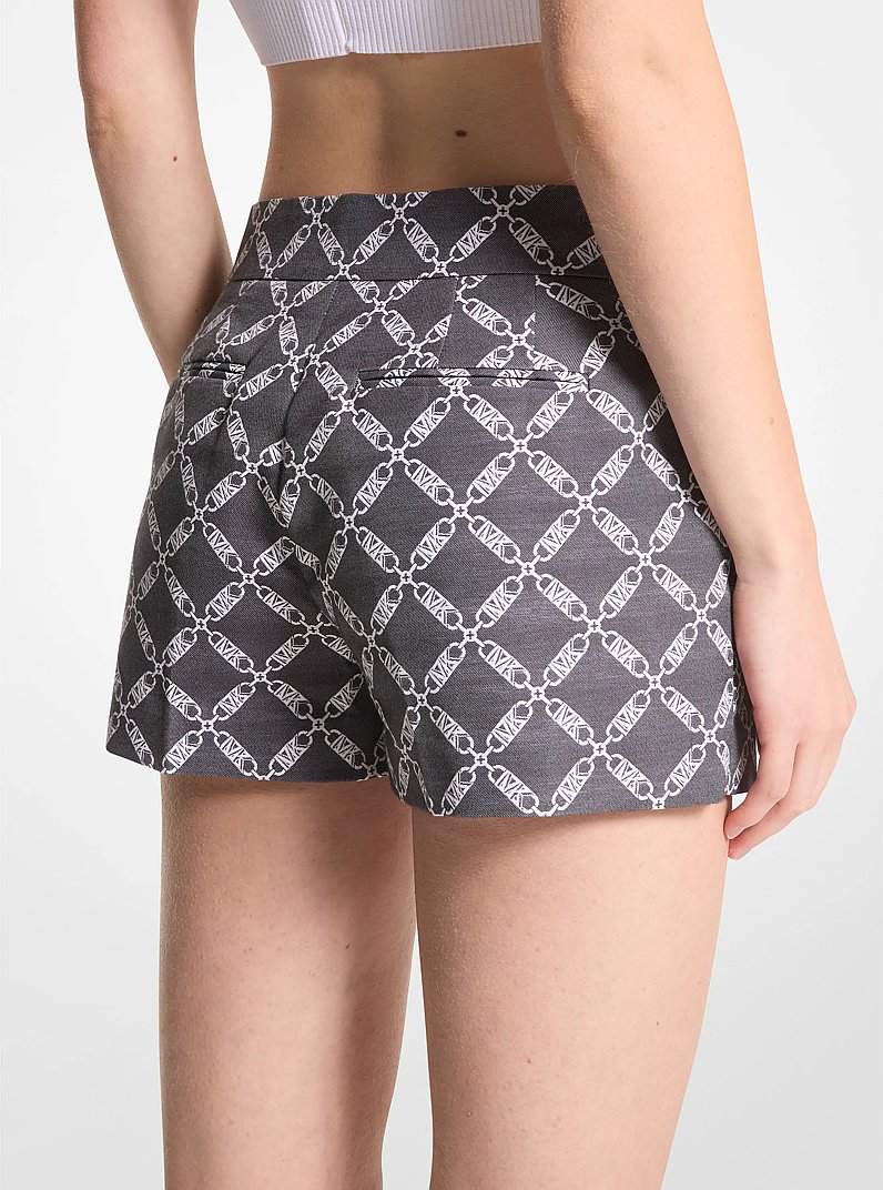 Empire Signature Logo Jacquard Shorts in BLACK/WHITE | Michael Kors