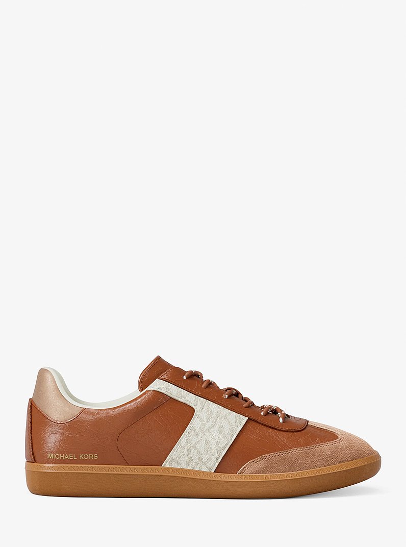 Sneaker Jovie aus Leder und Signature-Logostoff in LUGGAGE | Michael Kors