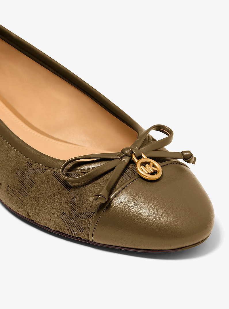 Ballerina Piper Flex in pelle scamosciata con logo in LODEN | Michael Kors