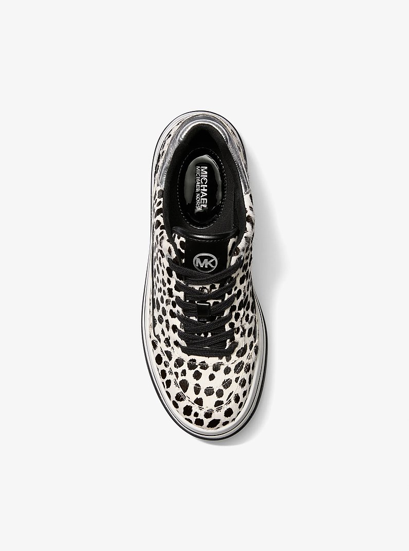 Hayes Cheetah Print Calf Hair Platform Sneaker in BLACK COMBO | Michael Kors