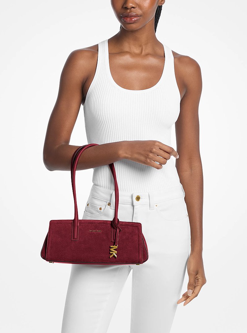Bolso de hombro Laila peque&ntilde;o de gamuza in ROJO INTENSO | Michael Kors