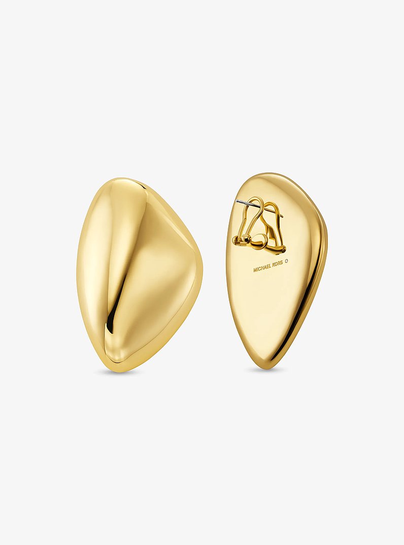 Large Precious Metal-Plated Brass Pebble Earrings in GOLD | Michael Kors