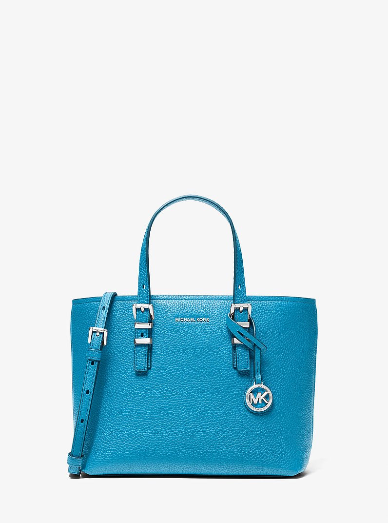 Borsa a tracolla Quinn convertibile piccola in pelle martellata in BLU MILOS | Michael Kors