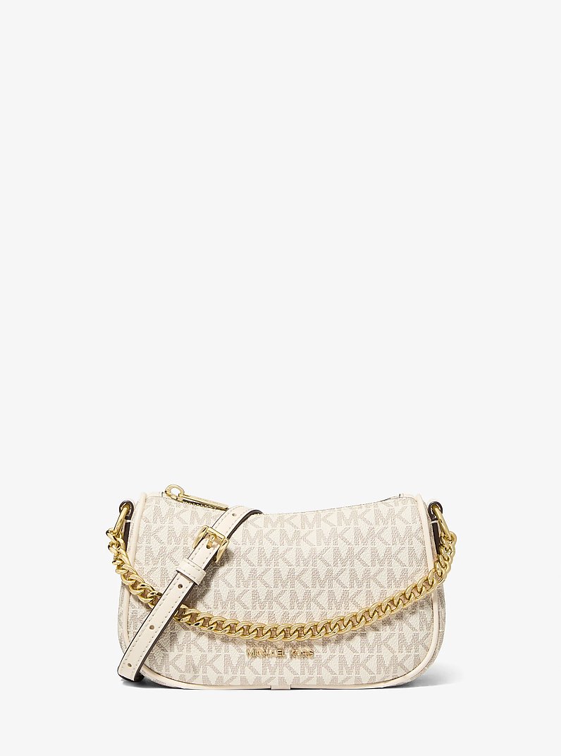 Carmela Small Signature Logo Convertible Crossbody Bag in LT CRM MULTI | Michael Kors