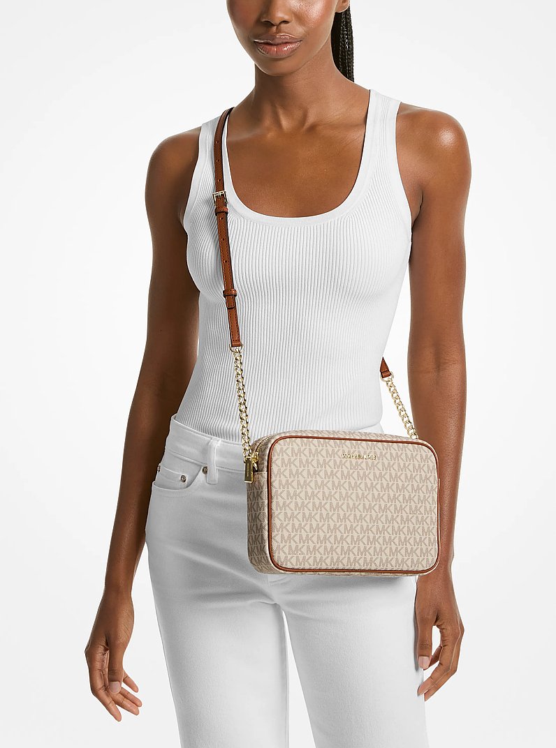 Umh&auml;ngetasche Jet Set Large mit Logo in VANILLE | Michael Kors