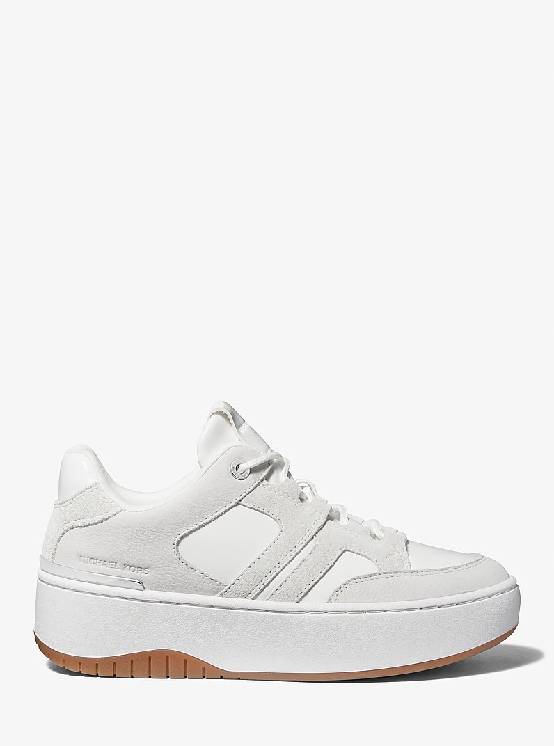 Ryder Leather Platform Sneaker in OPTIC WHITE | Michael Kors