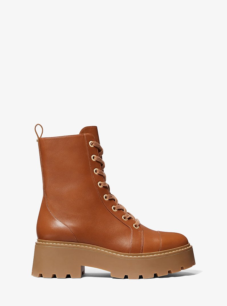 Blake Leather Combat Boot in LUGGAGE | Michael Kors