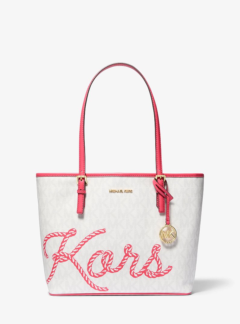 Jet Set Medium KORS Signature Logo Tote Bag in GERANIUM MULTI