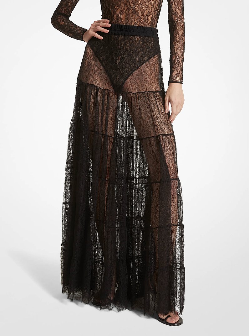 Chantilly Lace Skirt in BLACK | Michael Kors