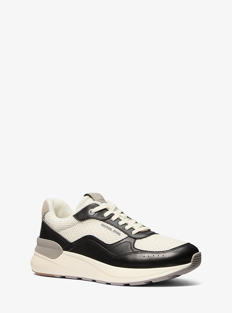 Trevor Mixed-Media Trainer in BLACK COMBO | Michael Kors