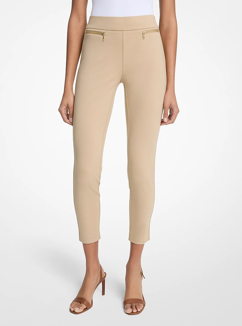 Pantal&oacute;n con cremallera de mezcla de viscosa in CAQUI | Michael Kors