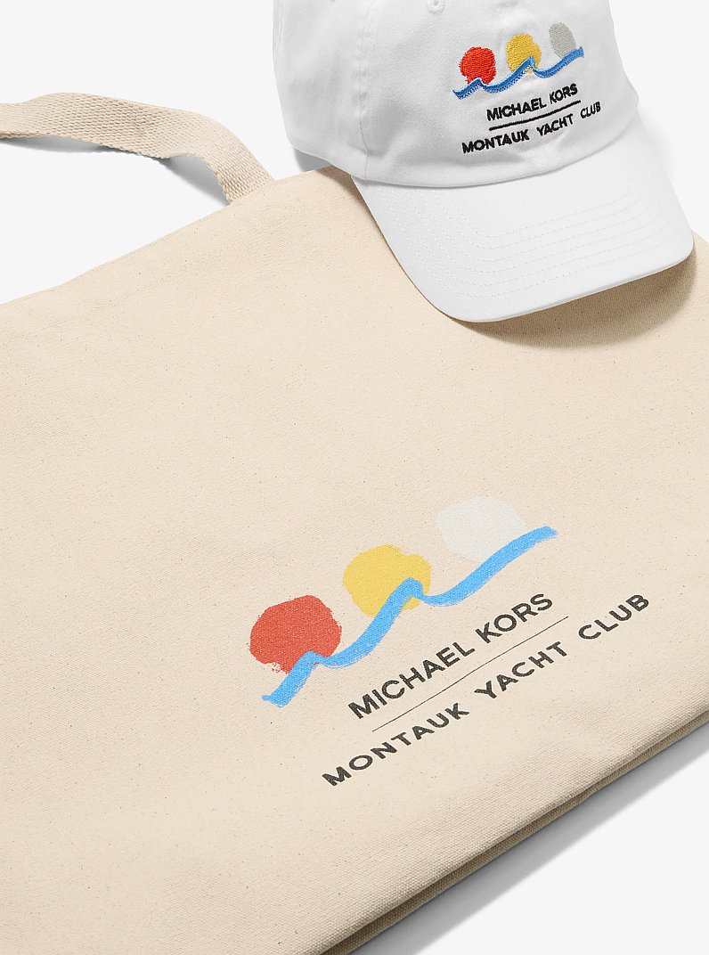Michael Kors x Montauk Yacht Club Cotton Canvas Tote Bag in NATURAL | Michael Kors