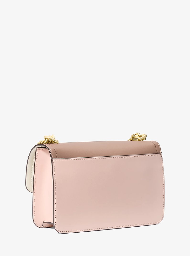 Heather Large Color-Block Leather Shoulder Bag in SFP/LTCR/FWN | Michael Kors