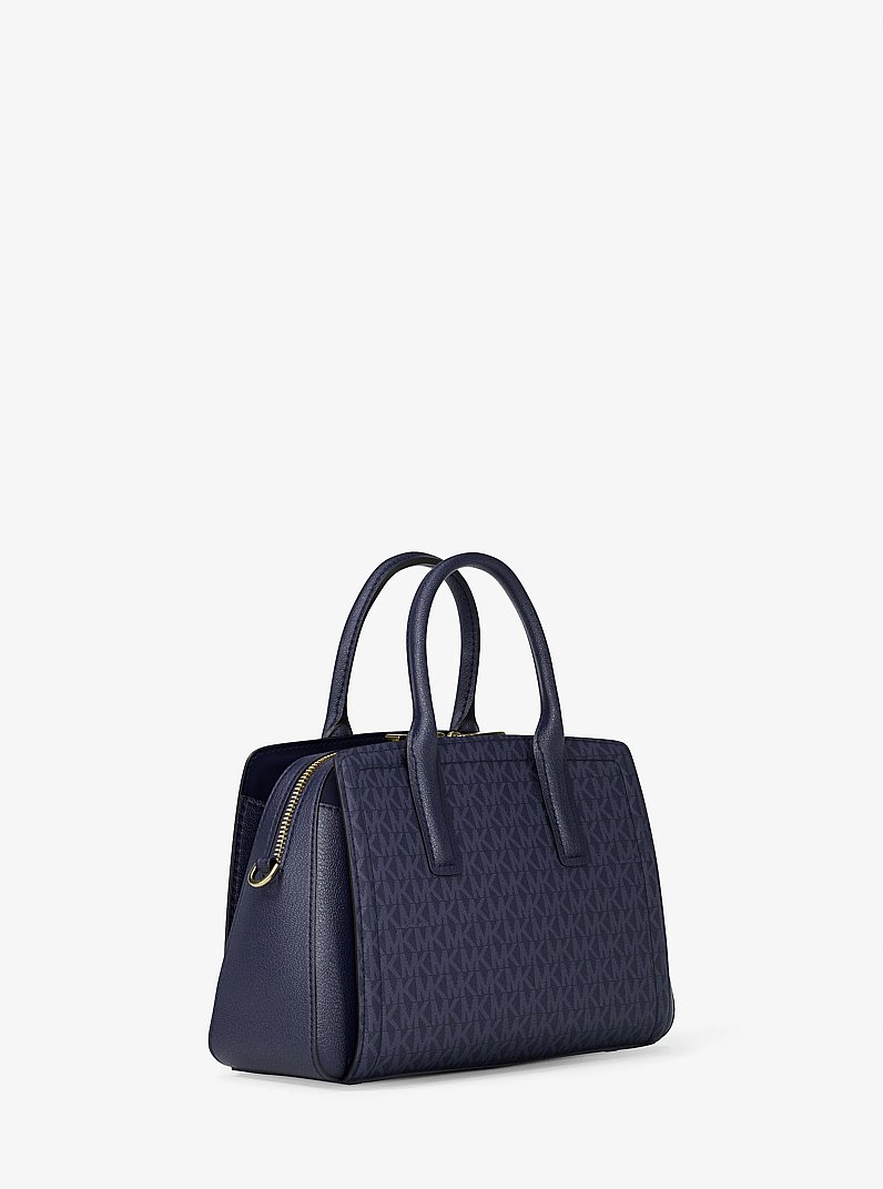 Bolso satchel Laila peque&ntilde;o con logotipo in VESTIDO AZUL | Michael Kors
