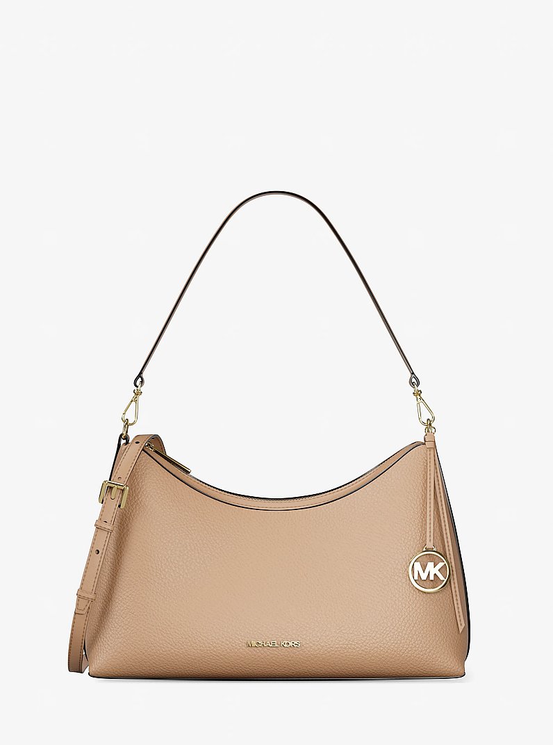 Sammy Medium Pebbled Leather Convertible Shoulder Bag in CAMEL | Michael Kors
