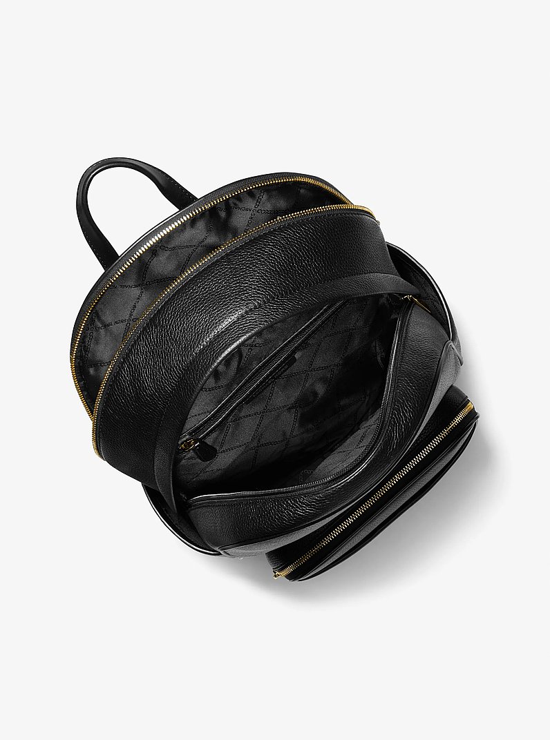Bex Large Pebbled Leather Backpack in BLACK | Michael Kors