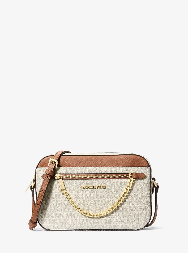 Jet Set Large Logo Crossbody Bag in VANILLA | Michael Kors