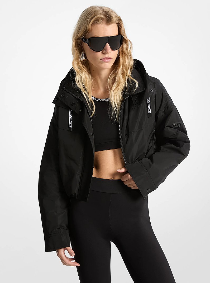 Giacca cropped con cappuccio