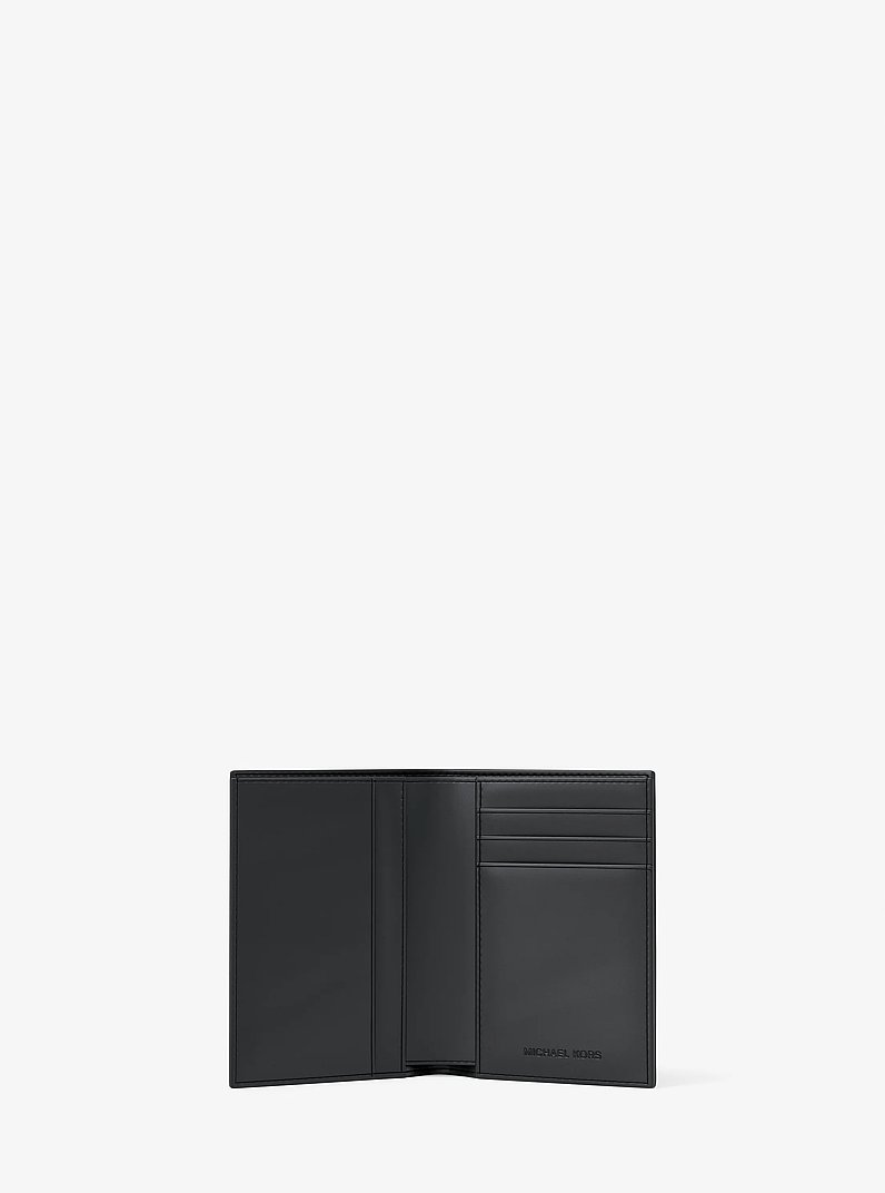 &Eacute;tui &agrave; cartes folio Hudson en cuir grain&eacute; in NOIR | Michael Kors