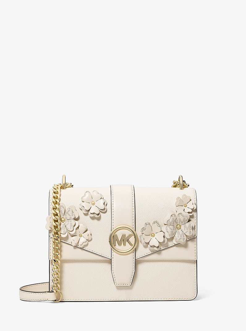 Bandolera Greenwich peque&ntilde;a con adorno con el logotipo exclusivo in CREMA CLARO MULTICOLOR | Michael Kors