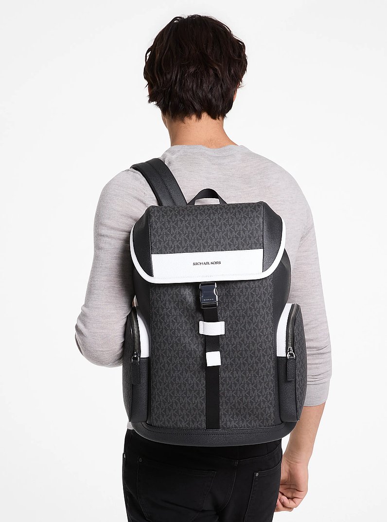 Cooper Color-Block Signature Logo Backpack in BRIGHT WHT - Sale