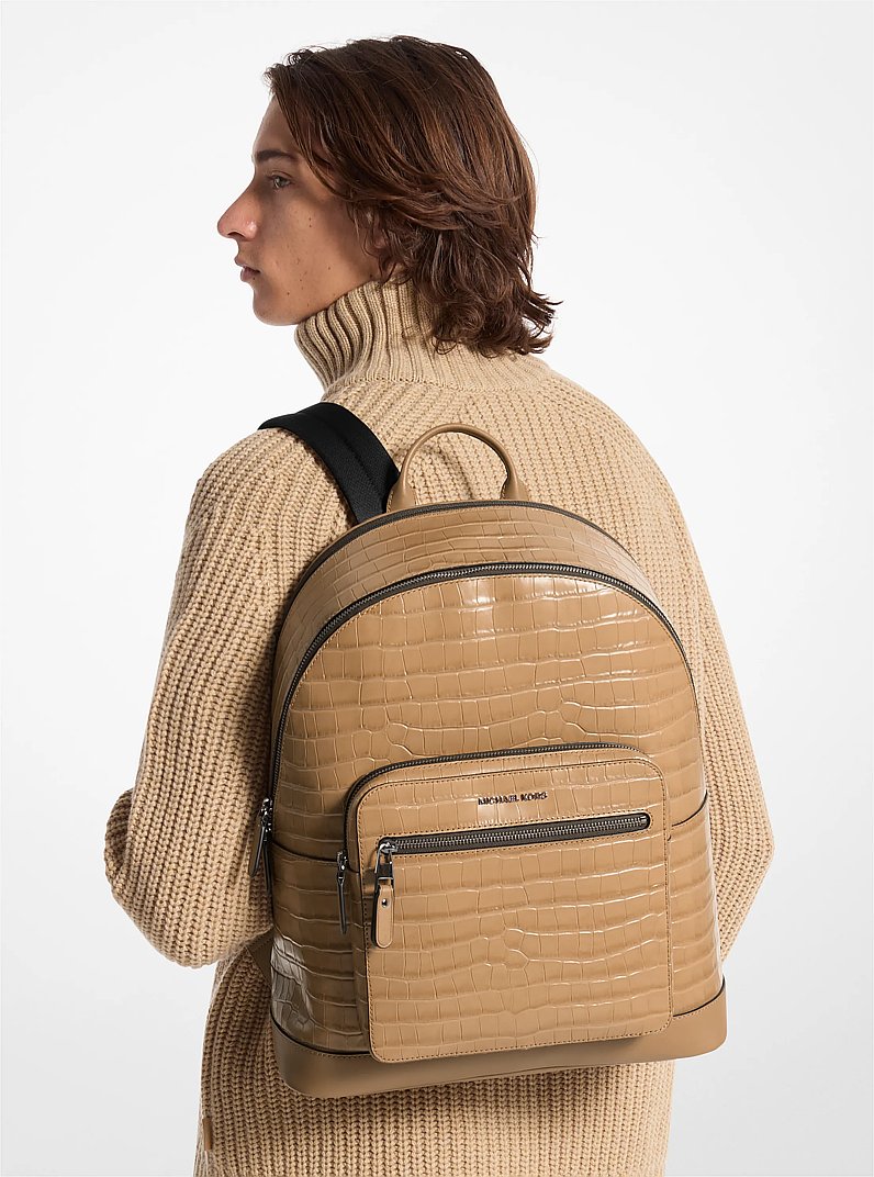 Mochila Hudson funcional de piel con motivo de cocodrilo en relieve in C&Aacute;SCARA | Michael Kors