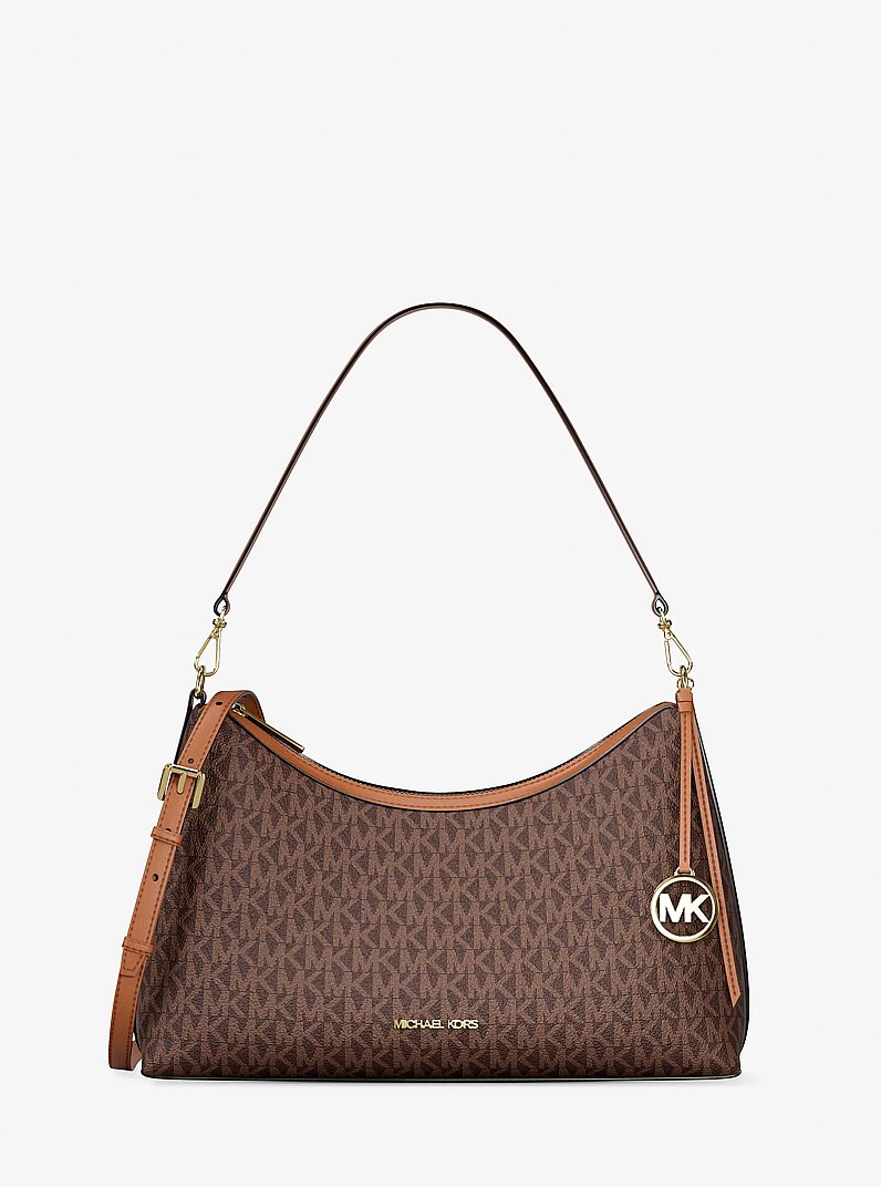 Sammy Medium Signature Logo Convertible Shoulder Bag in BROWN | Michael Kors