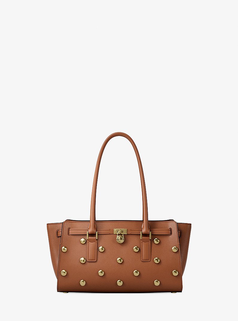 Henkeltasche Hamilton Moderne Small aus Leder mit Nieten in LUGGAGE | Michael Kors