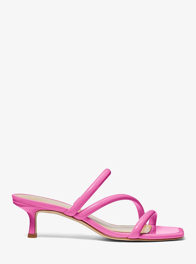 Celia Patent Kitten Sandal in CERISE | Michael Kors