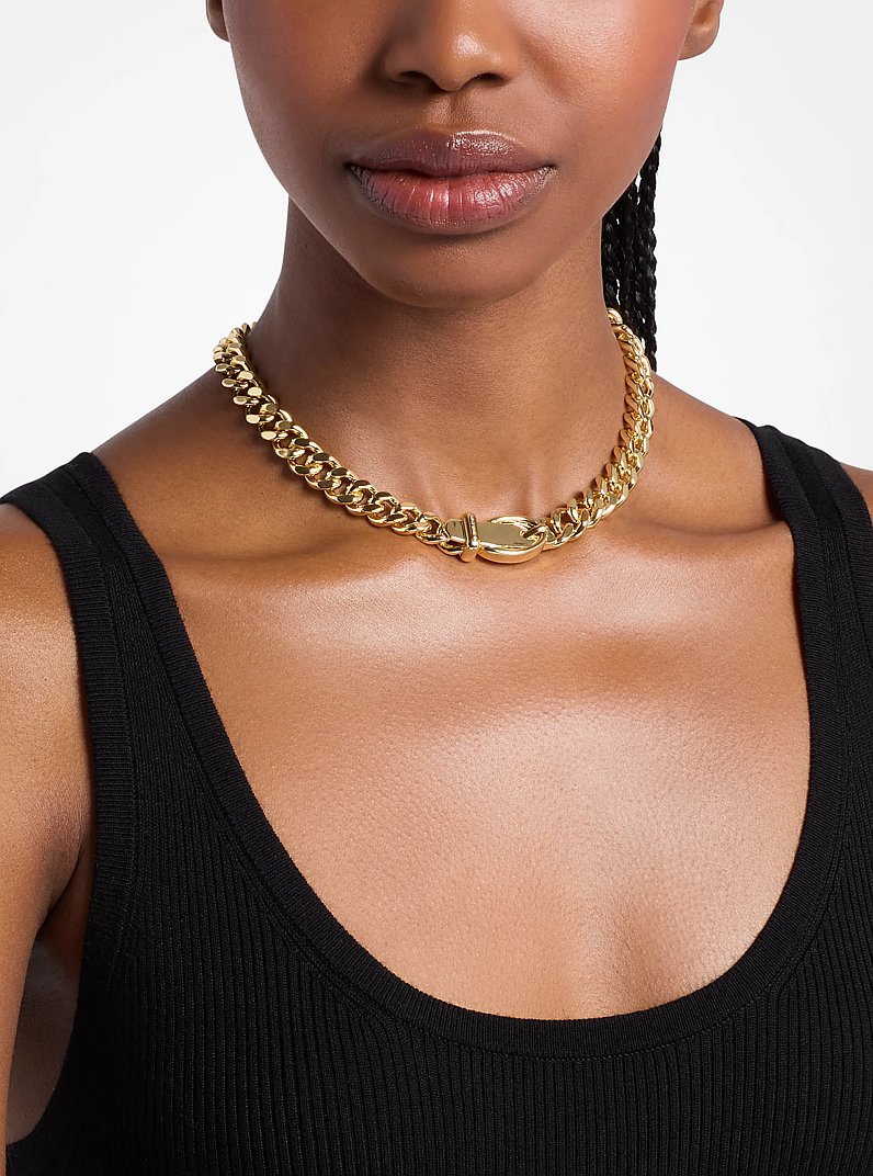 Collar de eslabones de cadena con dise&ntilde;o de hebilla in DORADO | Michael Kors