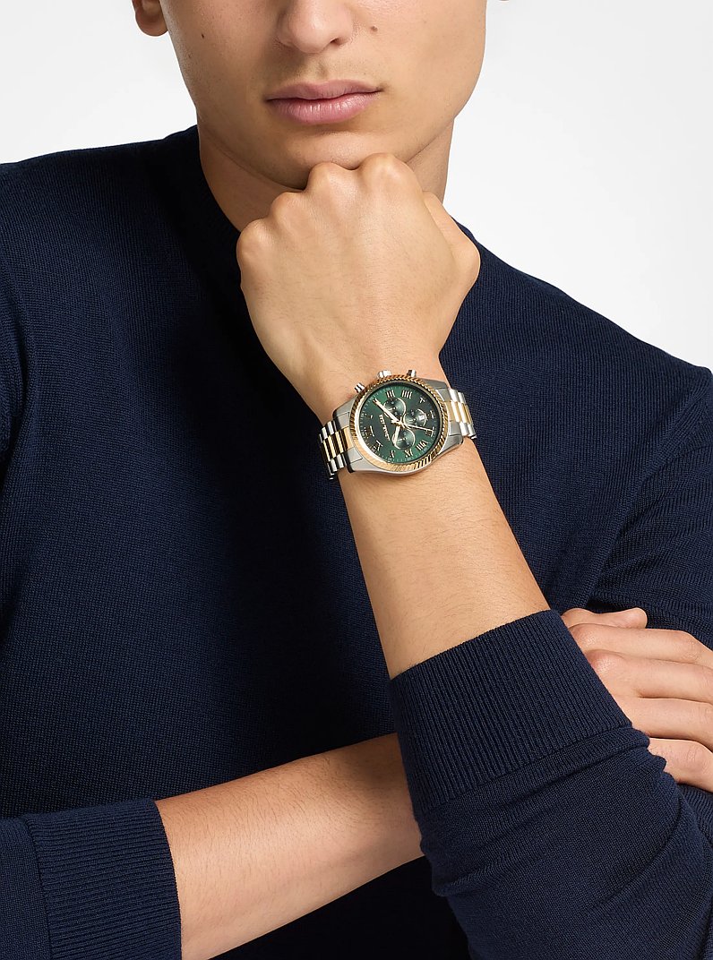 &Uuml;bergro&szlig;e, zweifarbige Armbanduhr Lexington in ZWEIFARBIG | Michael Kors