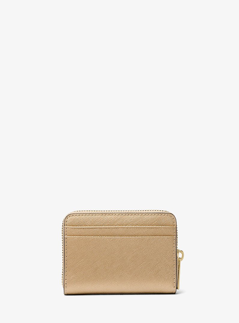 Jet Set Travel Medium Metallic Leather Wallet in PALE GOLD | Michael Kors