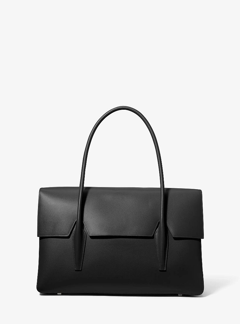Bolso satchel Natasha grande de piel in NEGRO | Michael Kors