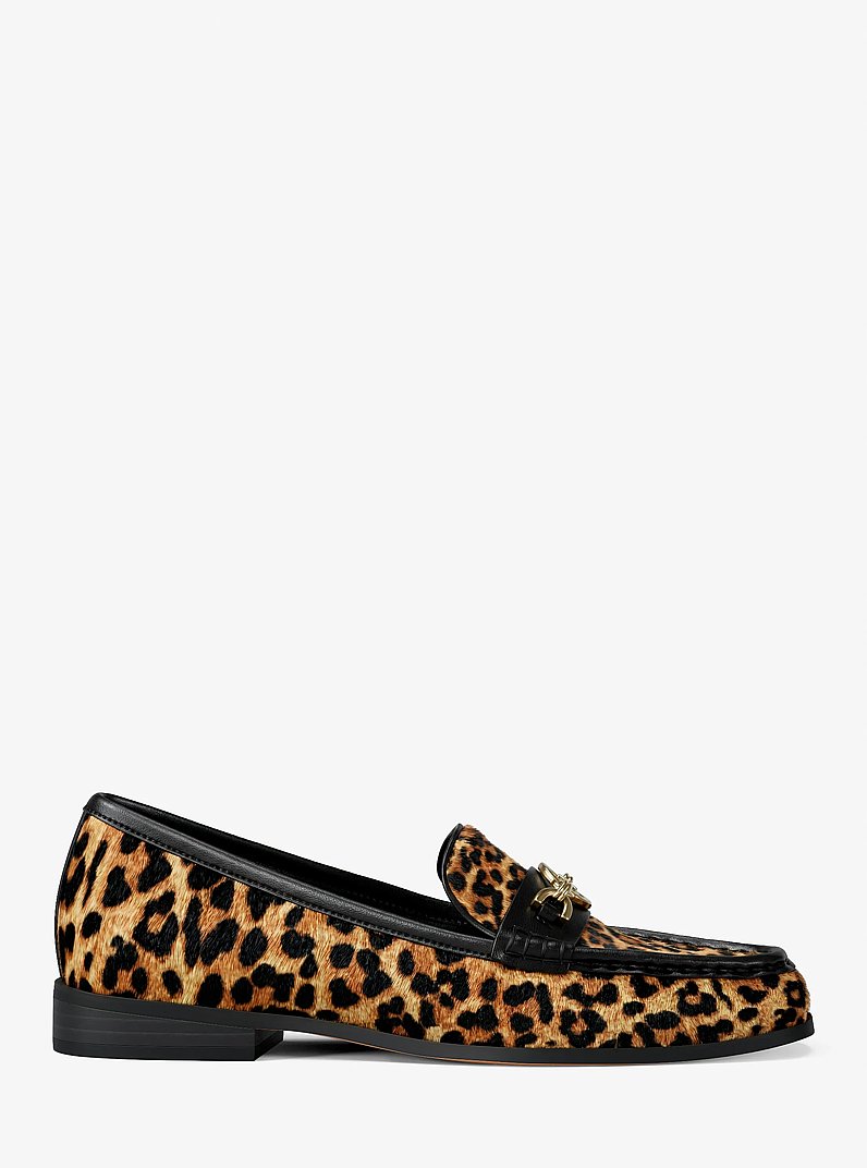 Kacey Leopard Print Calf Hair Loafer in DK CAMEL MLT | Michael Kors